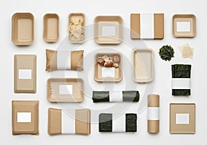 Biodegradable Packaging Samples Flatlay