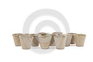 Biodegradable Peat Pots For Planting On White