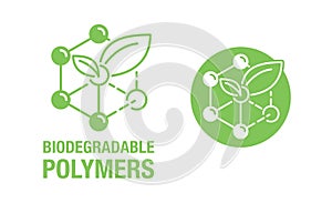 Biodegradable polymers green emblem