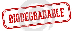 biodegradable stamp. biodegradable rectangular stamp on white background