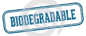 biodegradable stamp. biodegradable rectangular stamp on white background