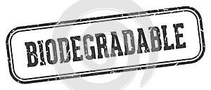 biodegradable stamp. biodegradable rectangular stamp on white background