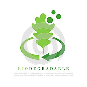 Biodegradable vector logo photo