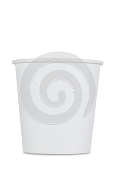 Biodegradable white paper Cup for drinks, isolated on a white background.