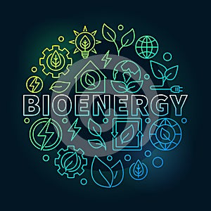 Bioenergy round colorful illustration