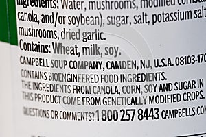 Bioengineered Ingredients on Food Label