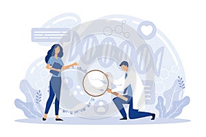 Bioengineering abstract concept flat vector illustration.