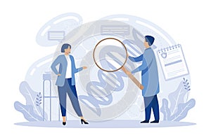 Bioengineering abstract concept flat vector illustration.