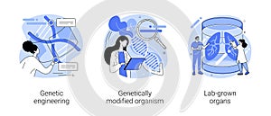 Bioengineering abstract concept vector illustrations.