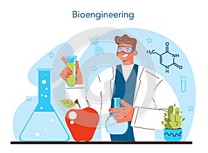 Bioengineering concept. Biotechnology, gene therapy and research.