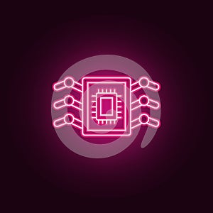 Bioengineering nanorobotics icon. Elements of artifical in neon style icons. Simple icon for websites, web design, mobile app,