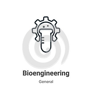 Bioengineering outline vector icon. Thin line black bioengineering icon, flat vector simple element illustration from editable