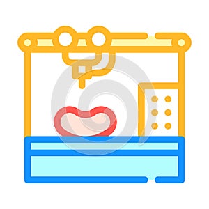 Bioengineering printing organs on printer color icon vector illustration