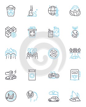 Bioengineering solutions linear icons set. Biomechanics, Biomaterials, Biophysics, Bioreactors, Biocatalysis photo