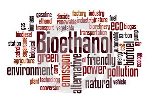Bioethanol word cloud concept photo