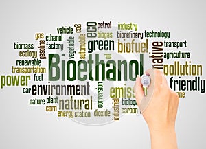 Bioethanol word cloud hand writing concept photo