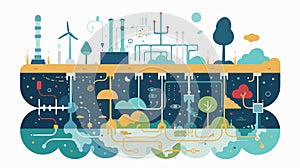 Biofiltration Abstract Concept Vector Illustration for Environmental Science and Technology