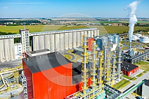 Biofuel factory aerial view