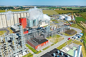 Biofuel factory aerial view