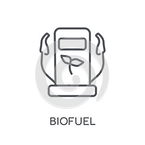 Biofuel linear icon. Modern outline Biofuel logo concept on whit