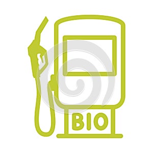 Biofuel refuel station. Gas, diesel or petrol equipment. Eco auto gas station refueling gun. Eco friendly industry, environment