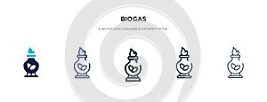 Biogas icon in different style vector illustration. two colored and black biogas vector icons designed in filled, outline, line
