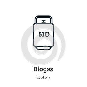 Biogas outline vector icon. Thin line black biogas icon, flat vector simple element illustration from editable ecology concept