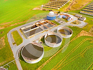 The biogas plant.