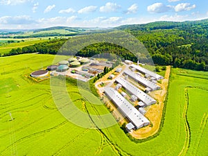 Biogas plant and farm.