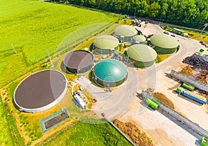Biogas plant and farm. photo