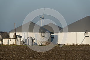 Biogas plant with grey roof