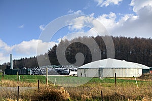 Biogas plant for renewable energies between field and forest, bl