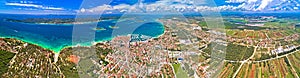 Biograd na Moru archipelago and Ravni Kotari panoramic aerial view