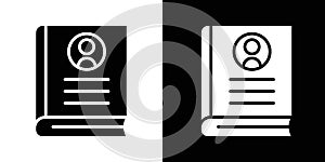 Biography icon Isolated flat vector in outline
