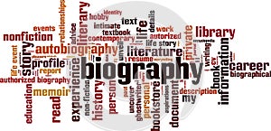 Biography word cloud photo