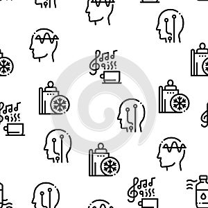 Biohacking Seamless Pattern Vector