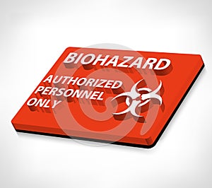 Biohazard Autorized Personnel Only Sign. Isometric Icon