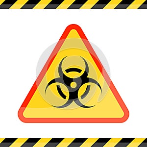 The Biohazard or biological threat alert icon. Warning sign of virus. Danger Coronavirus Bio hazard symbol. Vector