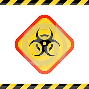 The Biohazard or biological threat alert icon. Warning sign of virus. Danger Coronavirus Bio hazard symbol. Vector