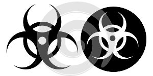 Biohazard or biological threat alert icon. Warning sign of virus. Danger Coronavirus Bio hazard symbol. Vector