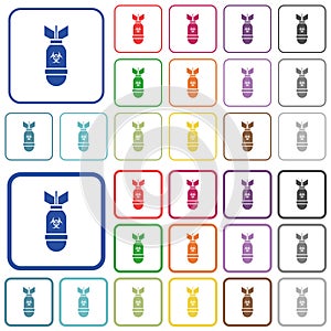 Biohazard bomb outlined flat color icons photo