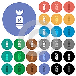 Biohazard bomb round flat multi colored icons photo