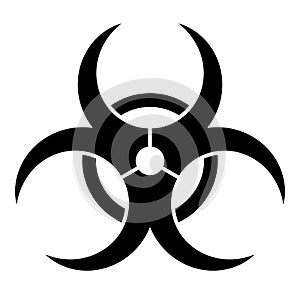 Biohazard caution sign. Symbol of hazard caused by biological microorganism, virus or toxin. Simple flat vector