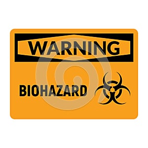 Biohazard caution waste sign. Biologic infectious symbol alert caution vector label logo sign.