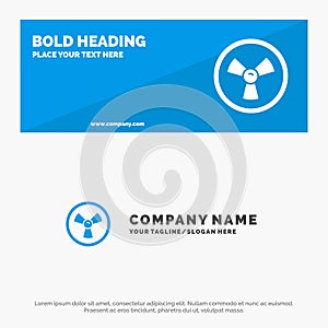 Biohazard, Chemist, Science SOlid Icon Website Banner and Business Logo Template