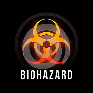 Biohazard fire color poster with black background
