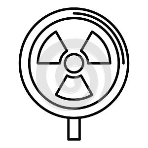Biohazard radioactive icon, outline style