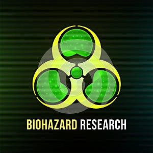 Biohazard research poster with black background