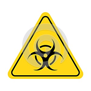 Biohazard sign. Bio waste danger, biological, epidemic hazard icon with yellow triangle symbol.