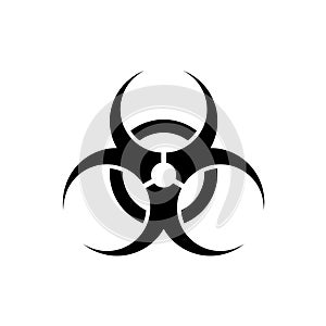 Biohazard sign. Black color icon isolated on white background. Vector illustration